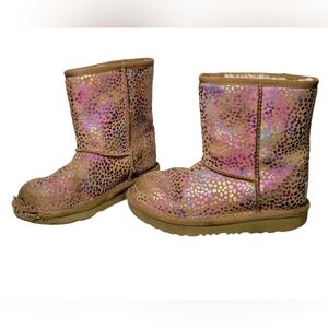 Ugg Classic II Spots Chestnut Sparkle Girls Kids Boots Size 13